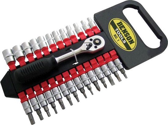 Dopsleutelset 27 dlg Cr-V actie