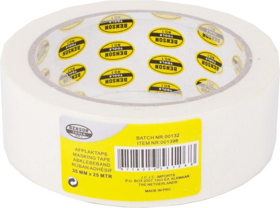 Afplaktape 35 mm x 25 mtr