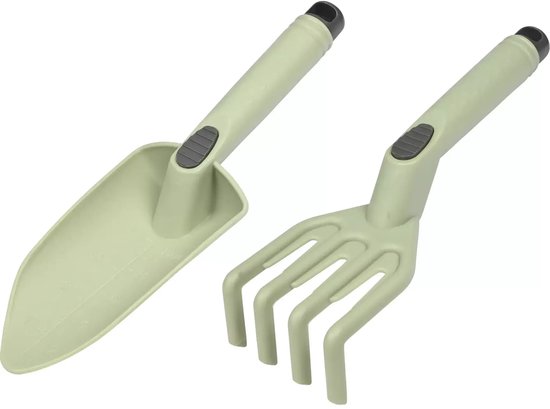 Tuingereedschap set 2 dlg kunststof groen