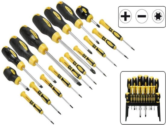 Schroevendraaier set 18 dlg + standaard