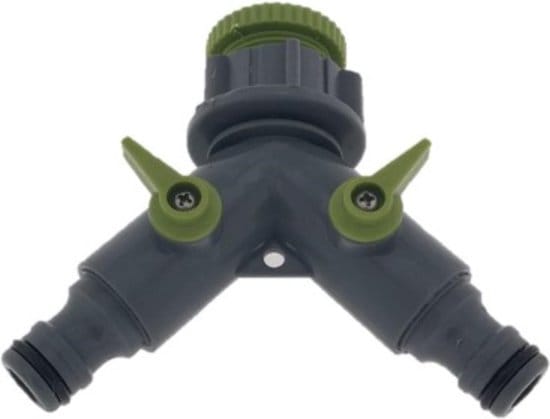 Waterverdeler snelkoppeling 2-weg 1/2"-3/4"