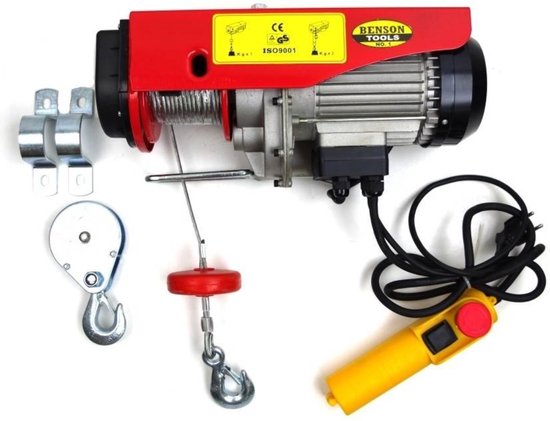Hijsinrichting 250-500 kg 12 mtr kabel 780W