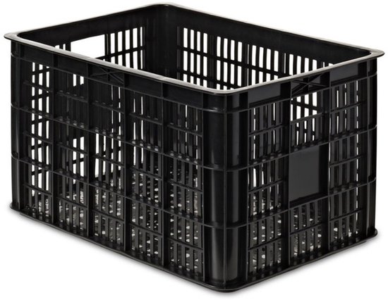 Fietskrat kunststof 48 x 35 x 26 cm zwart deluxe