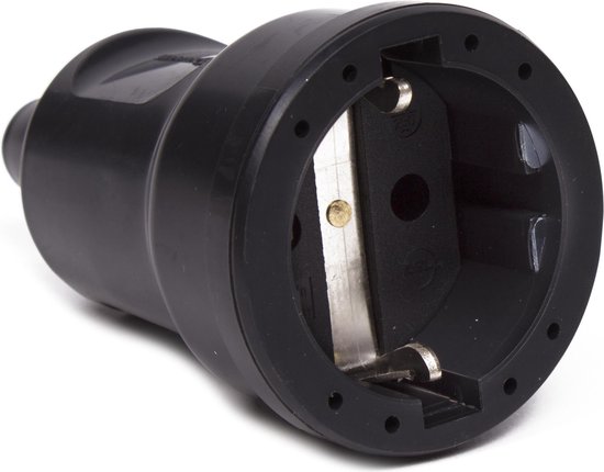 Stekker PVC contra + RA zwart