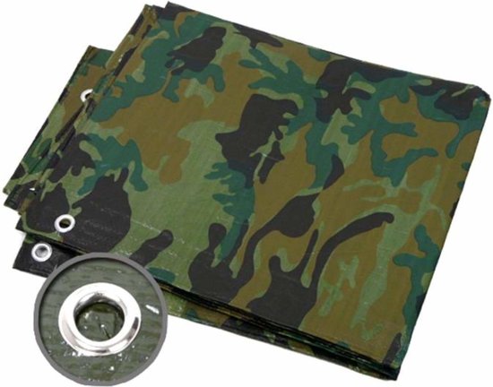 Dekzeil 4 x 5 mtr army zwaar