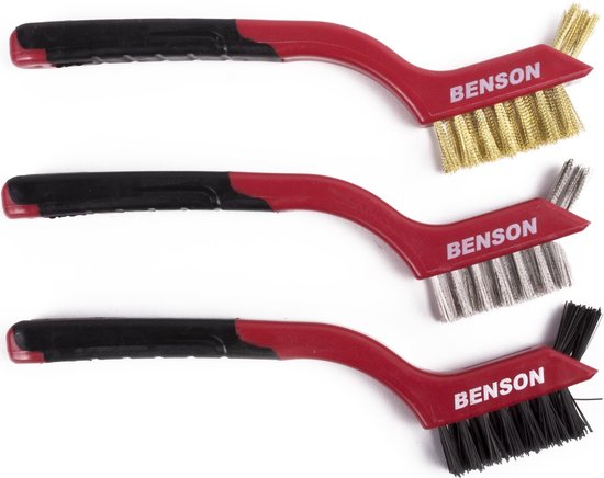 Borstelset 3 dlg nylon, rvs, messing