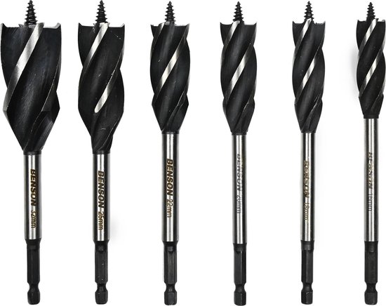 Boorset 6 dlg houtspiraalboor 165 mm