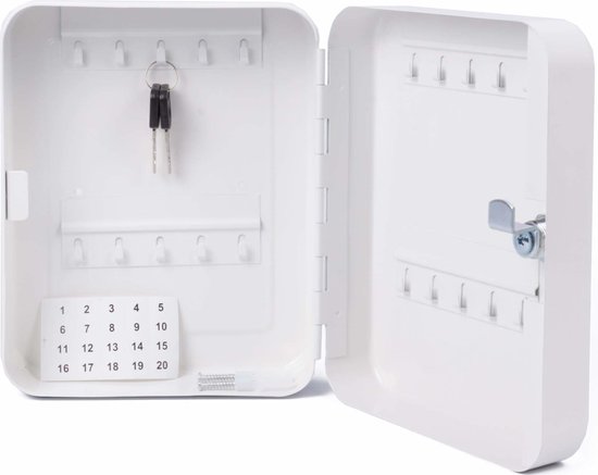 Sleutelkast 20 haken wit