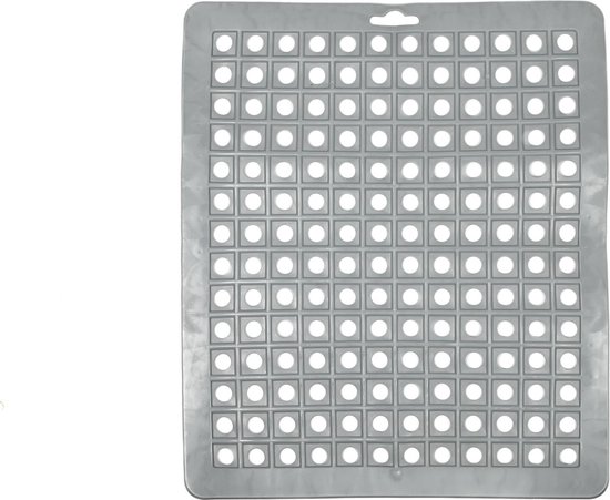 Gootsteenmat PVC vierkant grijs