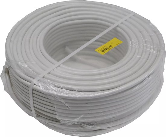 Stroomkabel rond 3 x 2.50 100 mtr wit