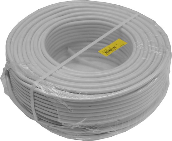 Stroomkabel rond 3 x 1.50 100 mtr wit