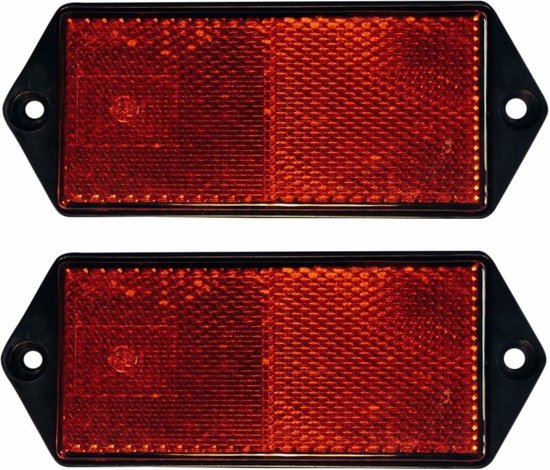 Reflector rechthoek rood 100 x 45 mm 2 dlg E4
