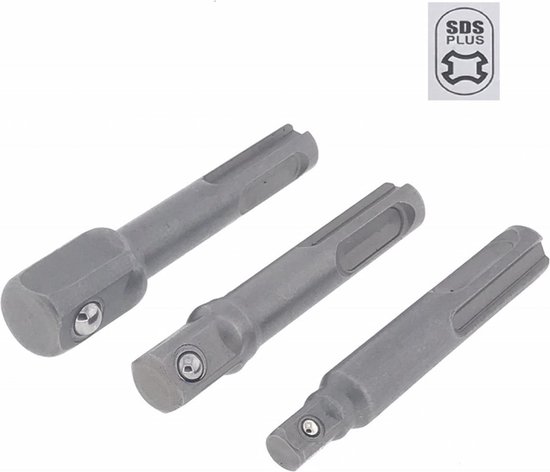 SDS+ verloop naar dop 1/4-3/8-1/2"