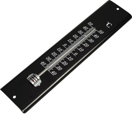 Thermometer metaal zwart 30 cm