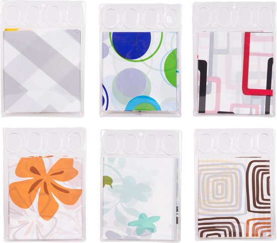 Douchegordijn 12 haken mix