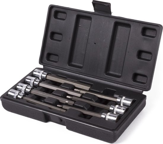 Doppenset verlengd inbus 7 dlg 3/8''