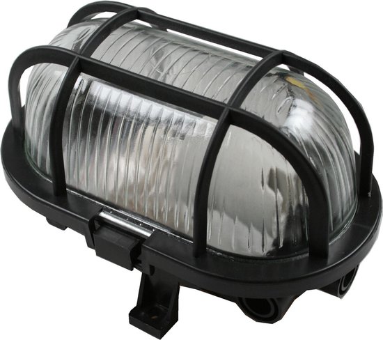 Bulleye lamp ovaal zwart