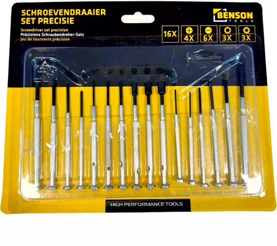 Schroevendraaier set precisie 16 dlg