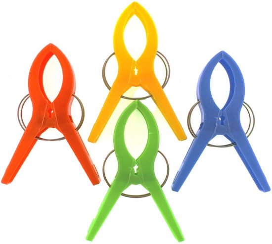 Wasknijpers groot badlaken kunststof 4 dlg