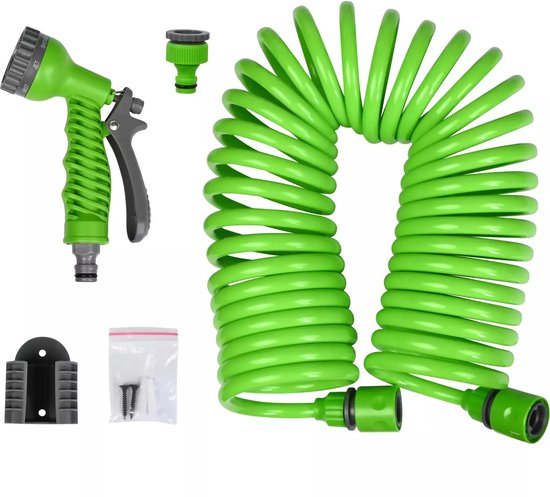 Tuinslang spiraal met sproeikop 10 m