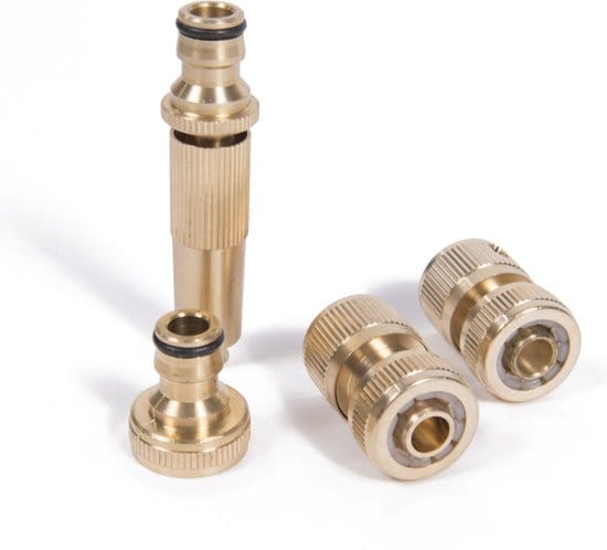 Waterkoppelset 4 dlg messing