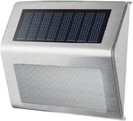 LED wandlamp solar RVS 1.2V 400 mAh 2 dlg