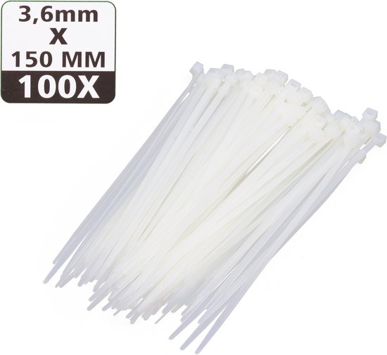 Tie ribs 3.6 x 150 mm 100 dlg wit