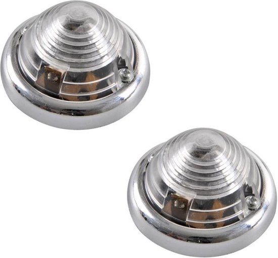 Zijlamp chrome wit 70 mm 2 dlg E9