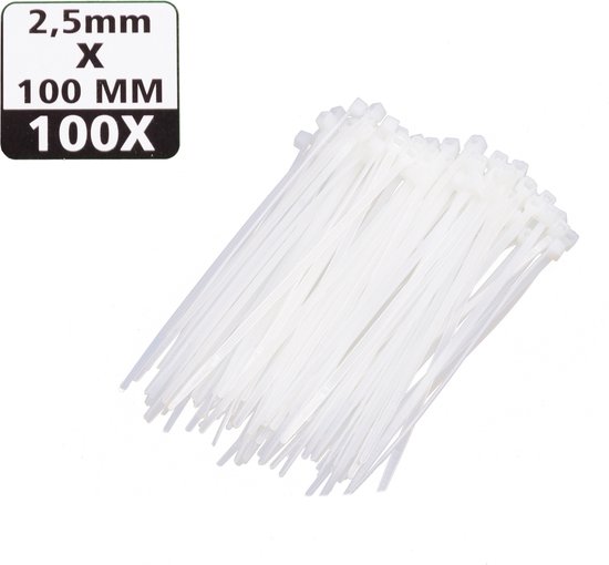 Tie ribs 2.5 x 100 mm 100 dlg wit