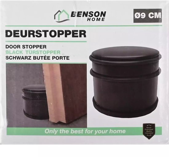 Deurstopper ø9 cm zwart