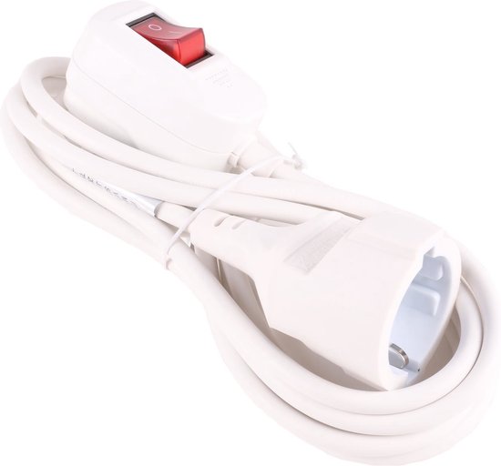 Verlengsnoer + RA 3 x 1 + schakelaar 3 mtr