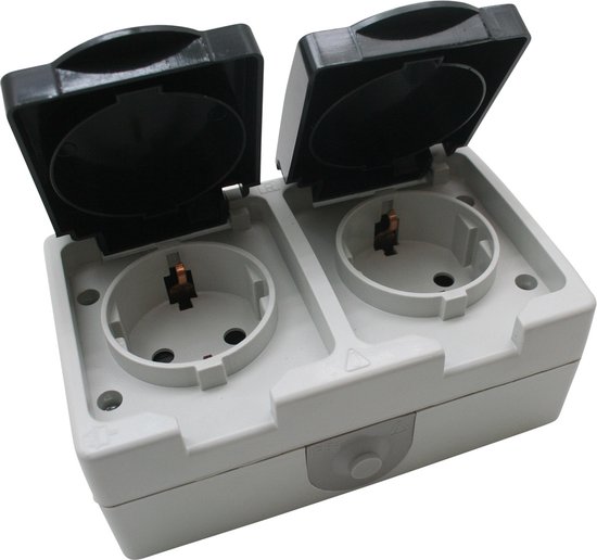 Stopcontact 2-voudig waterdicht