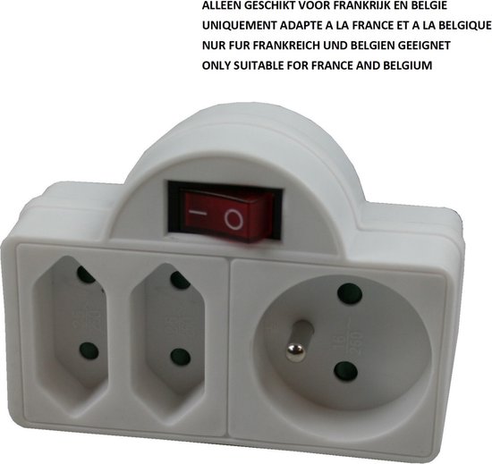 Stopcontact A-pin + schakelaar euro 3-weg