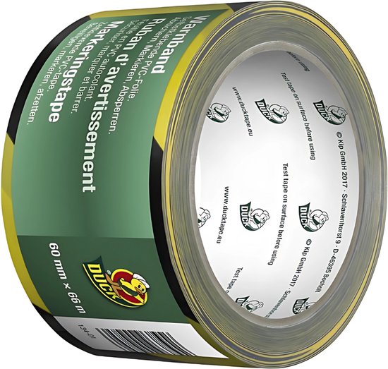 Markeringstape geel/zwart 60 mm x 66 m