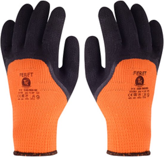Thermo werkhandschoenen oranje zwart maat 11