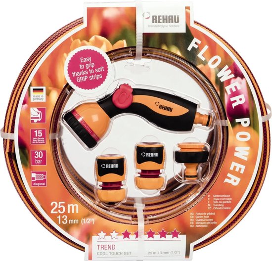 Rehau Tuinslangset 25 mtr compleet rood