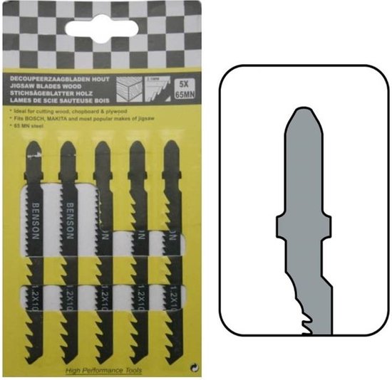 Decoupeerzaagbladen 5 dlg hout t-schacht