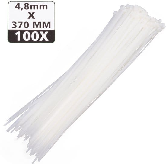 Tie ribs 4.8 x 370 mm 100 dlg wit