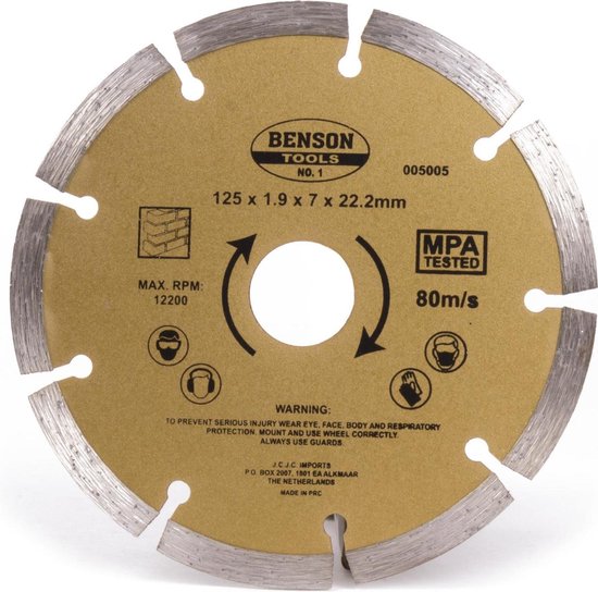 Diamantschijf 125 mm getand