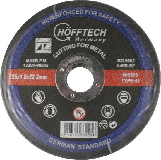 Doorslijpschijf metaal ø125 x 1.0 x 22.2 mm