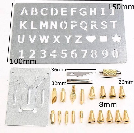Houtbrander / soldeerset 15-30W 26 dlg
