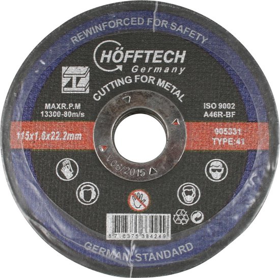 Doorslijpschijf metaal ø115 x 1.6 x 22.2 mm