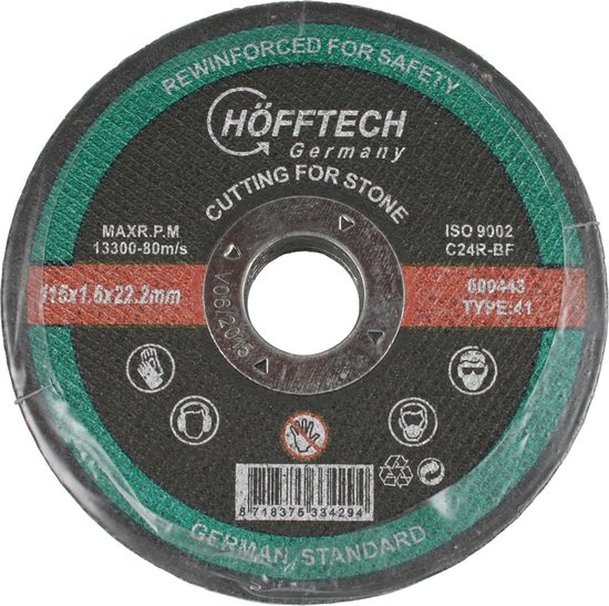 Doorslijpschijf steen ø115 x 1.6 x 22.2 mm