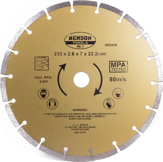 Diamantschijf 230 mm getand