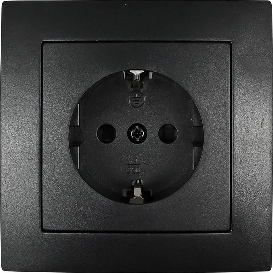 Stopcontact RA inbouw zwart