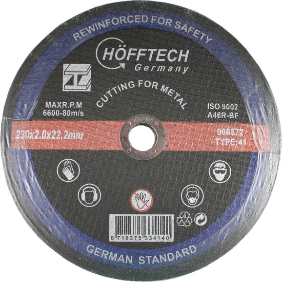 Doorslijpschijf metaal ø230 x 2.0 x 22.2 mm