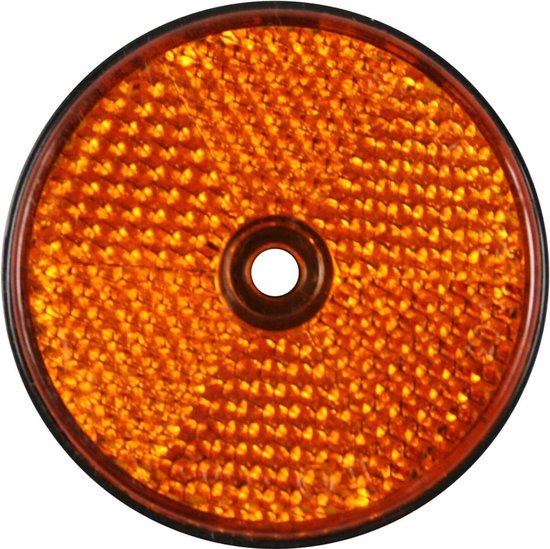 Reflector rond oranje + gat 60 mm E4