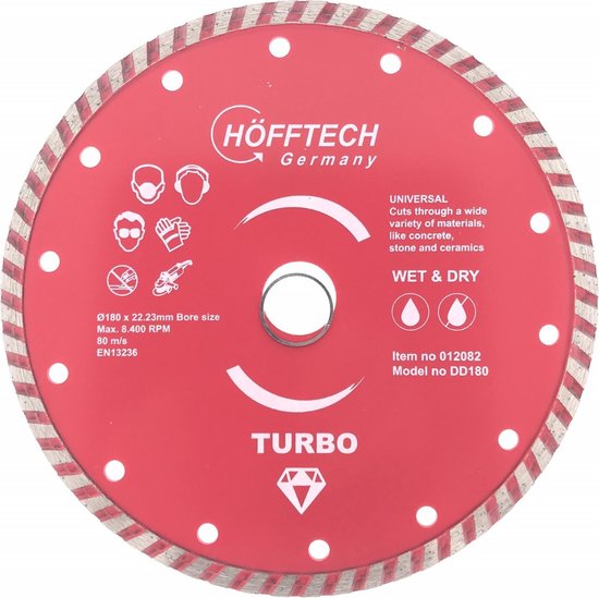 Diamantschijf ø180 mm nat/droog