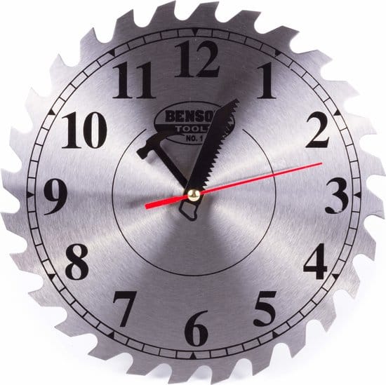 Wandklok cirkelzaag display