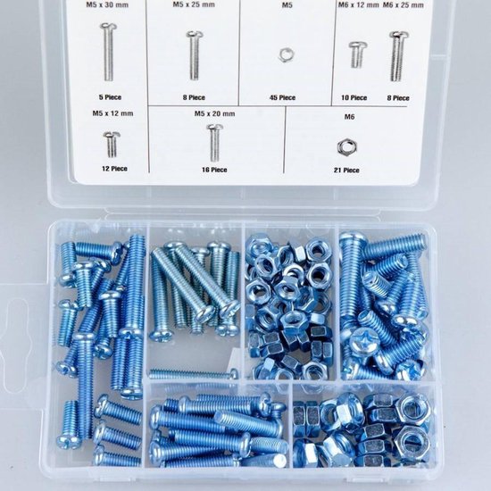 Bout en moer assorti 125 dlg